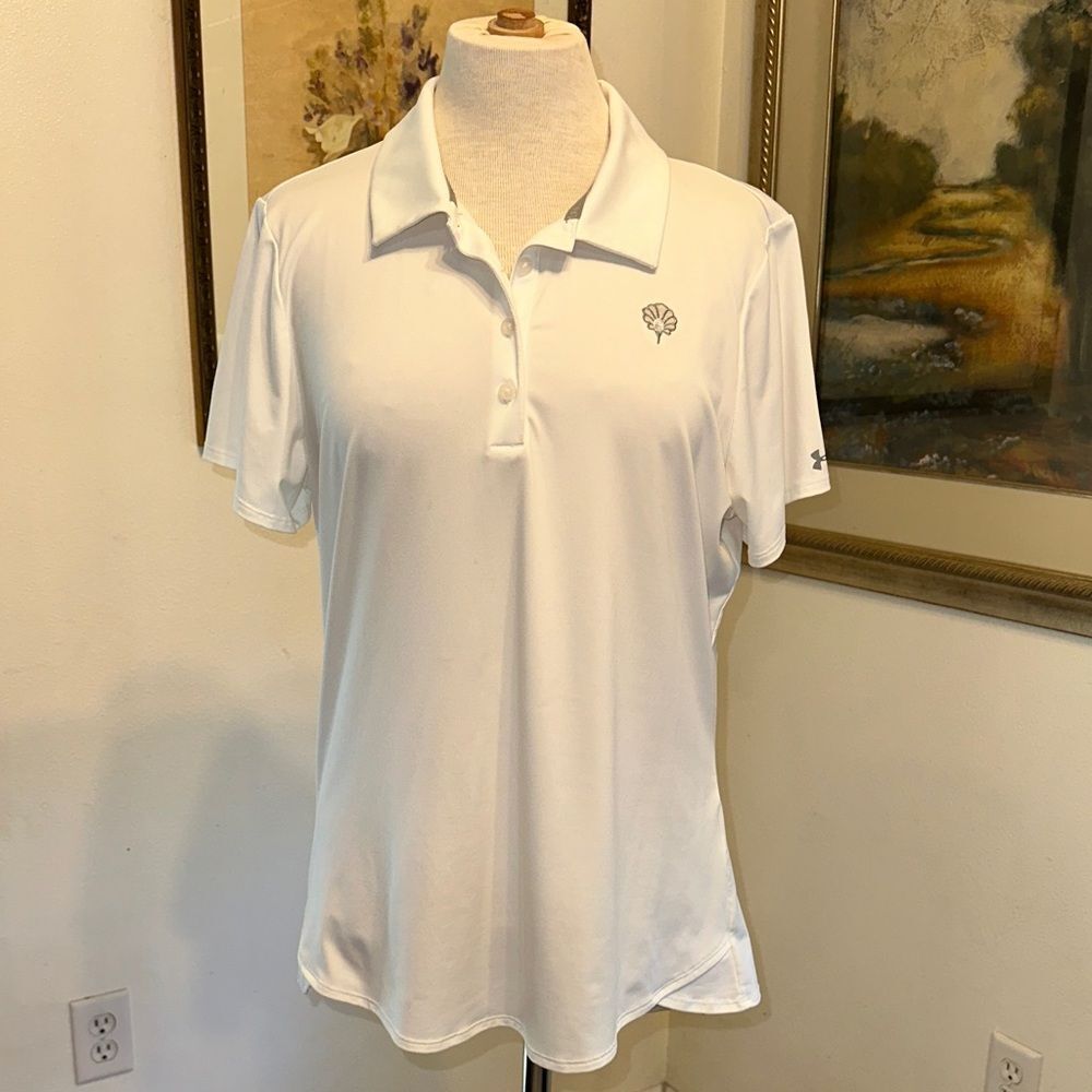 Under Armour Top - Women's White Polo Shirt Size XL